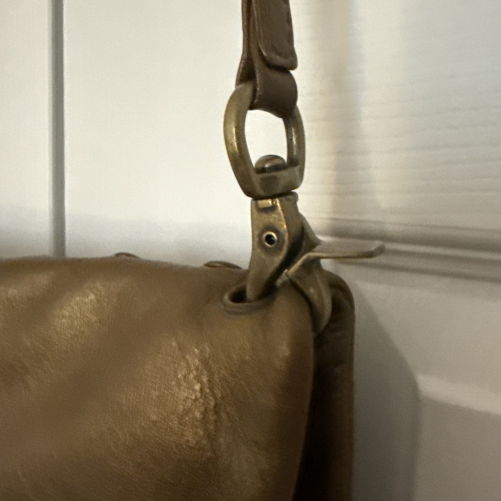 HOBO International Metallic Gold Womens Purse Crossbody Bling Leather Handbag - Picture 11 of 15